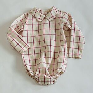 The Beaufort Bonnet Company Cream and Red Plaid Bubble